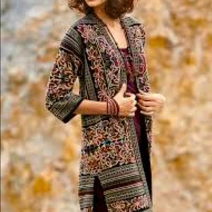 Peruvian Connection long pima cotton cardigan